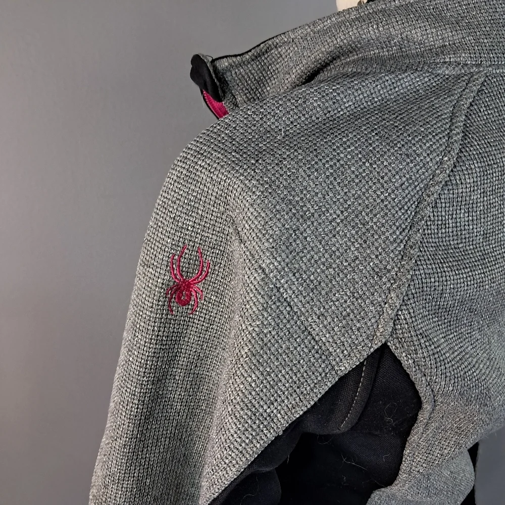 Spyder Youth Girls Cora Color Block Full Zip Fleece Jacket Gray Pink Size XL